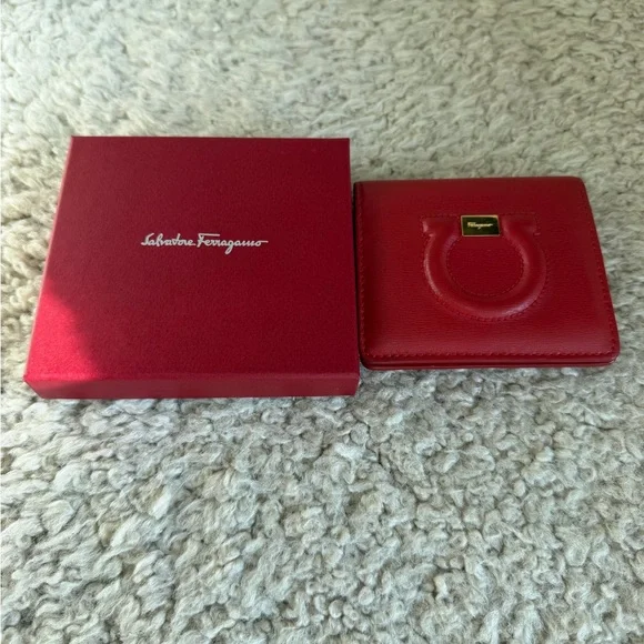 Salvatore Ferragamo Gancini City French Wallet in Lipstick Red - Picture 10 of 10